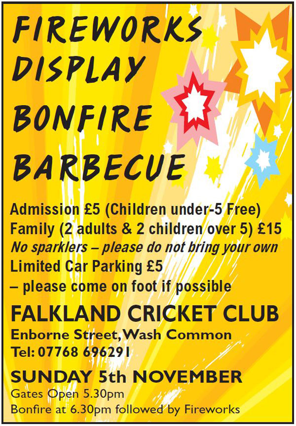 Fireworks at the Falkland Cricket Club